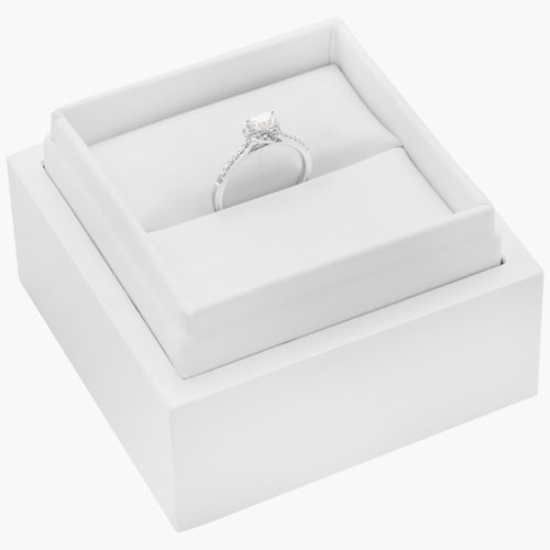 Pierścionek zaręczynowy serce SAVICKI: białe złoto, diament